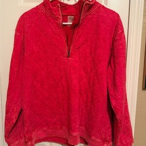 NWOT Gameday Couture Red Quilted Pullover Sweatshirt SZ L